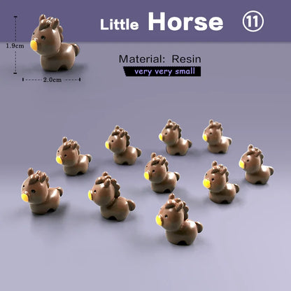 10Pcs Easter Rabbit Squirrel Elephant Fox Sheep Duck Pig Cat Frog Snake Figurine Miniature Fairy Garden Decoration Accessories