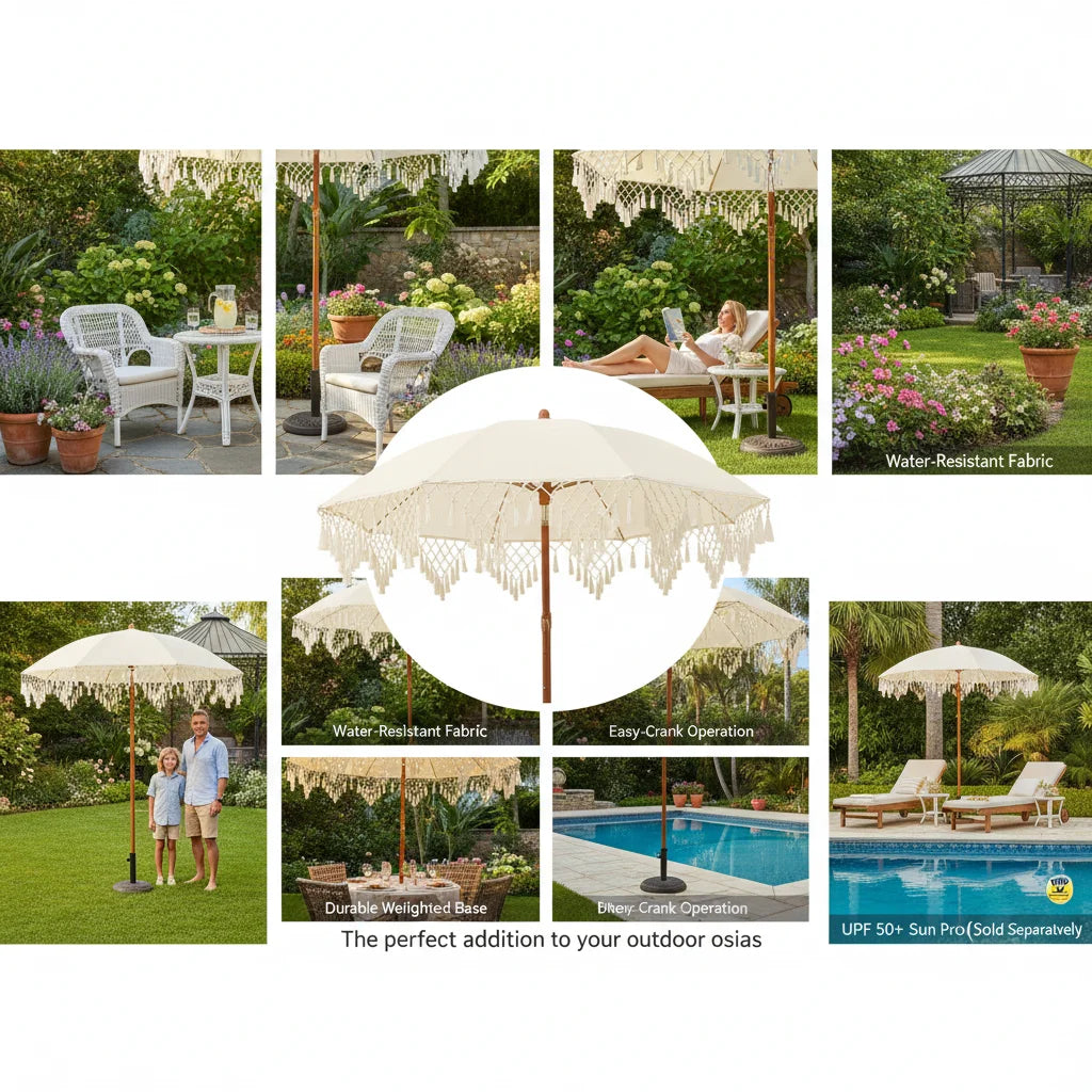 Outdoor Sunshade Umbrella — Portable Beach & Courtyard  UPF50+