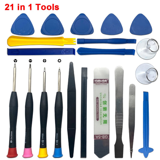 21 in 1 Mobile Phone Tablet Repair Tools Kit Screwdriver Combination Skid Multi Function Disassembly Set For iPhone 17 16 15 14