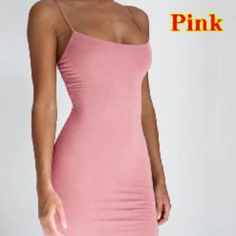 Women's Spaghetti Strap Mini Sexy Bodycon Dress
