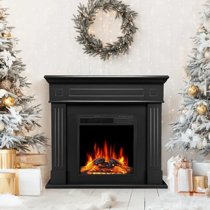 43" Electric Fireplace TV Stand — LED Flame & Heater