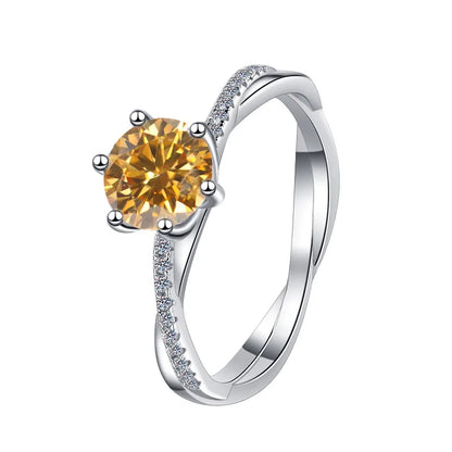 D Colour Moissanite S925 Sterling Silver 1CT Brilliant Diamond Ring Delicate Birthday Wedding Gift Women Band Fine Jewelry