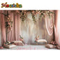 Mocsicka Photography Background Spring Indoor Wreath Cradle Decor Wedding Maternity Adult Kids Portrait Backdrop Photo Studio
