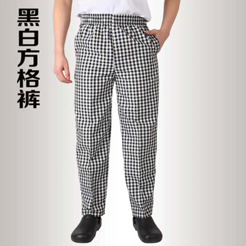 Unisex Chef Pants Cook Chef Pants with Elastic Waist Uniform