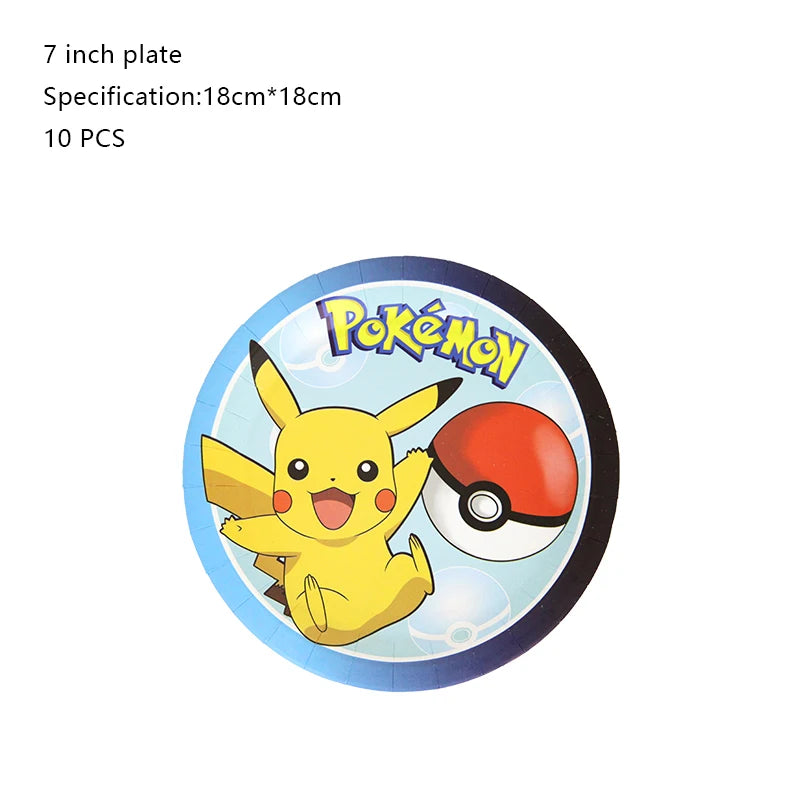 Pikachu Birthday Party Decoration Set (Backdrop · Balloons · Tableware · Kids Party Kit)