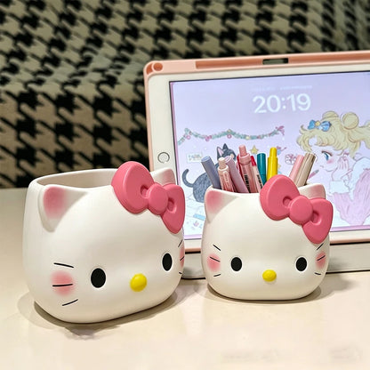 Hello Kitty Kawaii Storage Box &amp; Pen Holder (Cartoon Desktop Organizer)