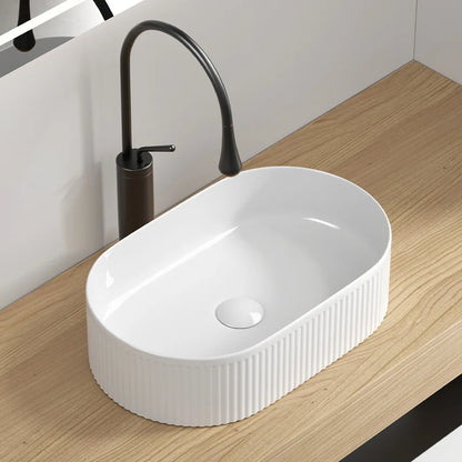 White Ceramic Round Art Counter Basin