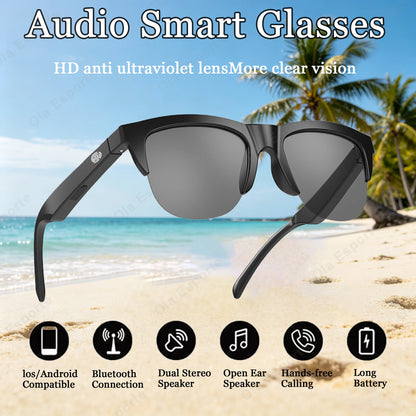 AI Translation Smart Glasses – UV Polarized Bluetooth