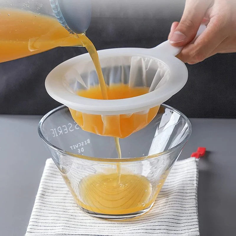 Ultra‑Fine Nylon Mesh Strainer – Washable 100/200/400 Mesh Filter for Soy Milk, Juice, Coffee & Tea
