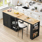 78 Rolling Kitchen Island with Extendable Dining Table or 4, Kitchen Islands on Wheels with Pull Out Table, 2-Tier Storage Shelf