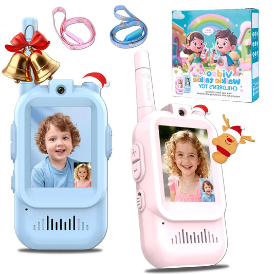 AIRITON Children's Video Walkie Talkies 2 Pack Rechargeable 2-inch High-definition Screen Voice Changer For Kids Gift Boys Girls