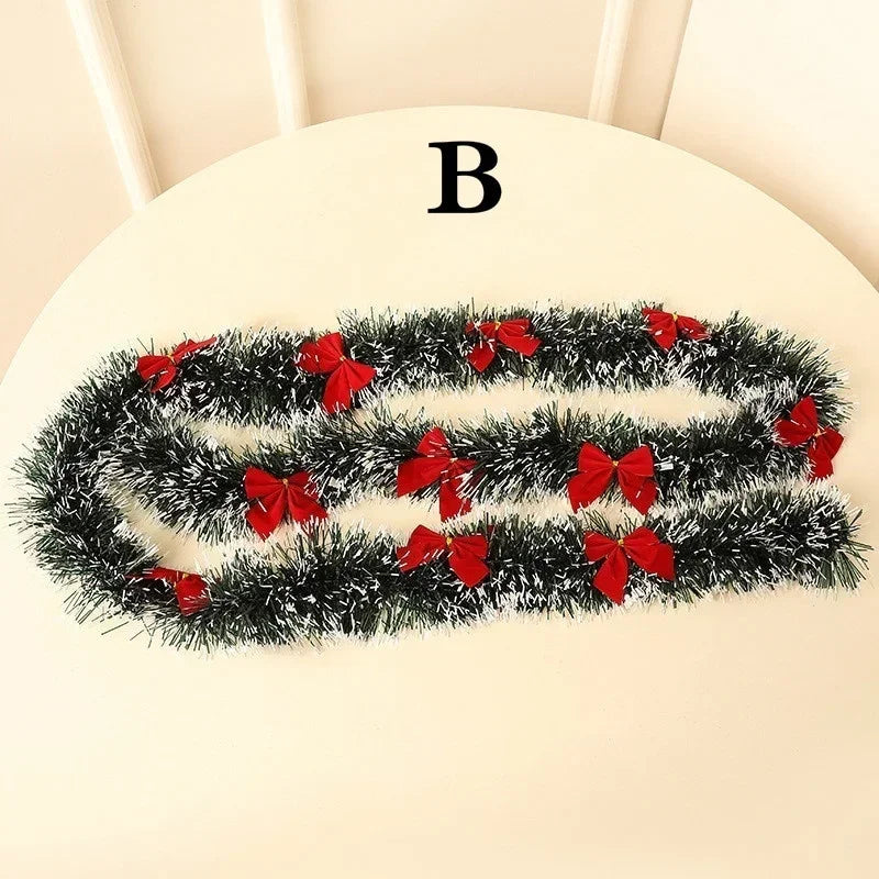 2M Christmas Eve Decoration Bar Tops Ribbon Garland Christmas Tree Kitchen Ornaments Wedding Party Christmas Decoration Prop