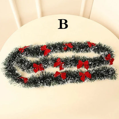 2M Christmas Eve Decoration Bar Tops Ribbon Garland Christmas Tree Kitchen Ornaments Wedding Party Christmas Decoration Prop