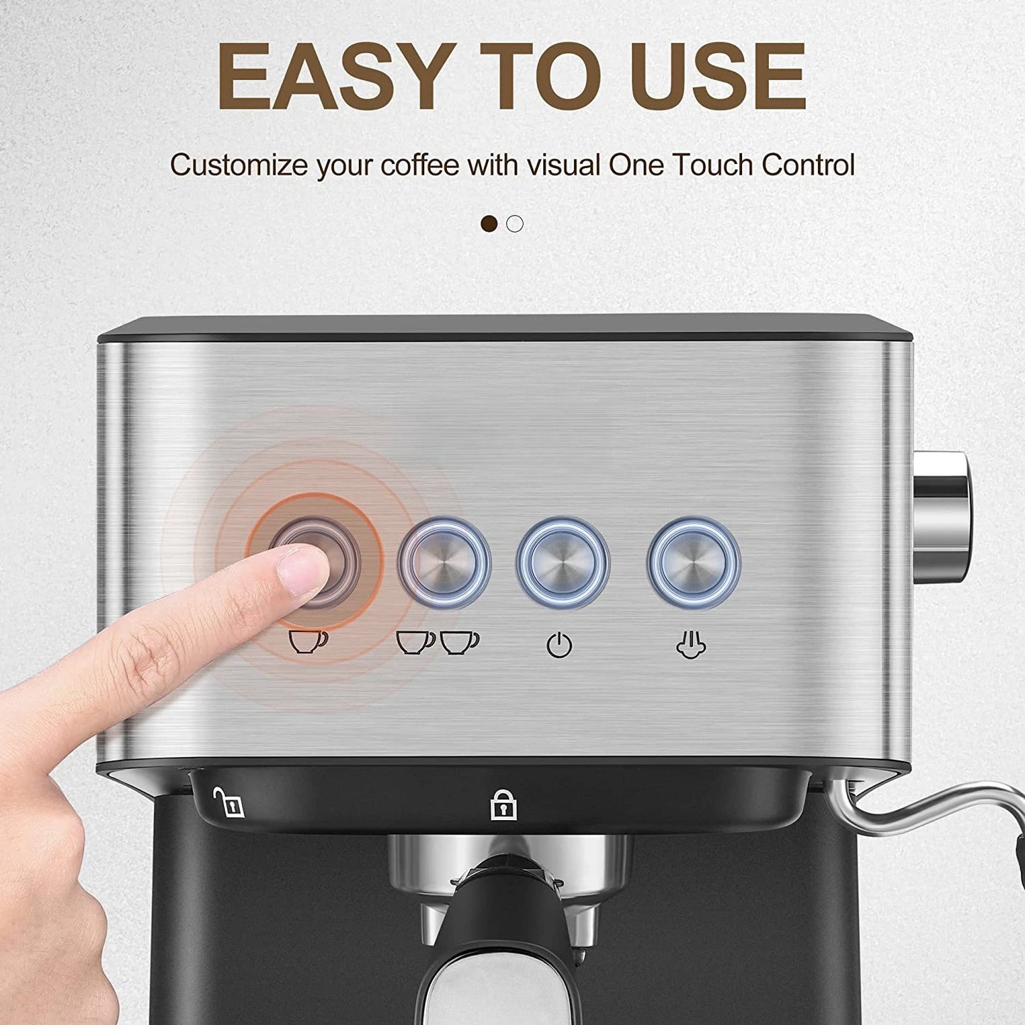 Italian Semi‑Automatic Coffee Machine – High‑Pressure Milk Foam