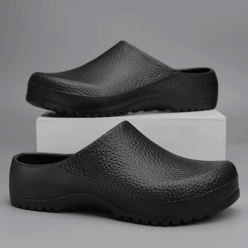 Shevalues Men Eva Clogs Men Chef Shoes Non-slip Kitchen Shoes Work Shoes Oil-proof Waterproof and Wear-resistant Rubber Shoes