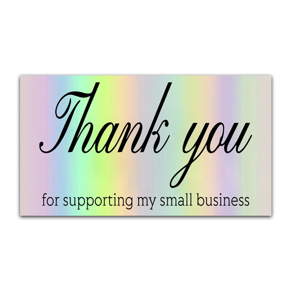 30pcs Thank You Card For Supporting Business Package Decoration "Gorgeous Thanks" Business Card Laser card Handmade With Love