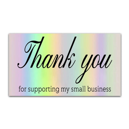 30pcs Thank You Card For Supporting Business Package Decoration "Gorgeous Thanks" Business Card Laser card Handmade With Love