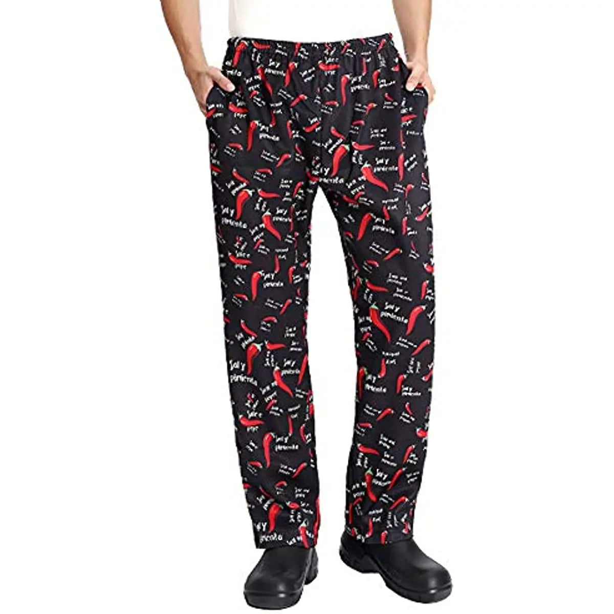 Men Work Wear Restaurant Kitchen Elastic Waist Pants