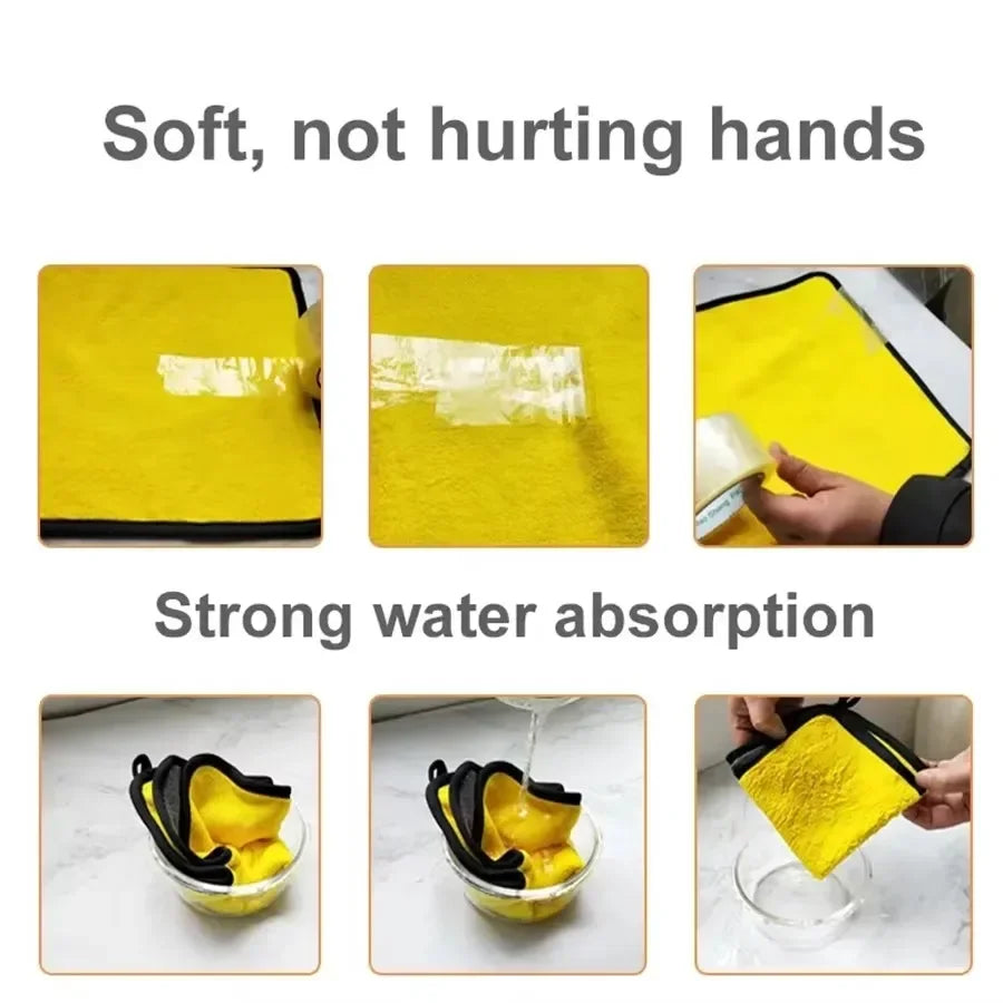 1/3/6Pcs Microfiber Car Cleaning Towels Car Wash Drying Cloth Hemming Microfiber Towel Care Wash Cloth Car Detailing Accessories