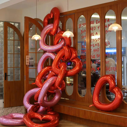 1pc Polychrome 40inch Heart Balloon Large Size Wedding Decor Bride To Be Photobooth Props Balloon Valentine's Day Party Decor