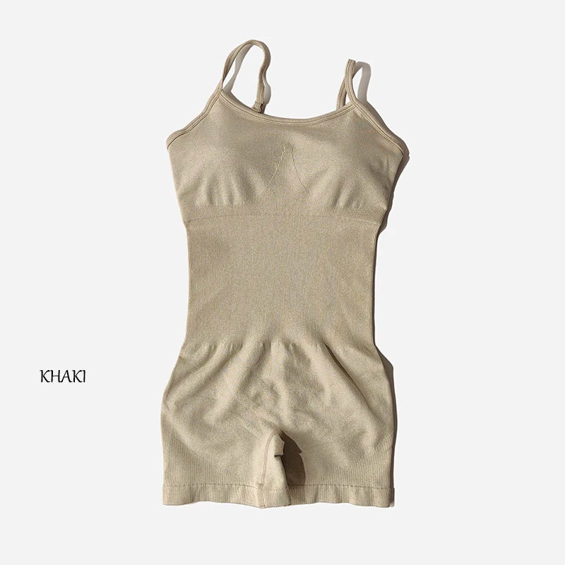 Women Fitness One Piece Strap Tummy Control Padded Sports Bra Rompers