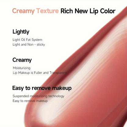 Butter Lip Cream Liquid Lipstick, Non-Sticky, Moisturizing High Pigment For Nude Red Sexy Lip Makeup Cosmetic