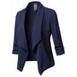 Women’s Waterfall Open‑Front Blazer – Asymmetrical Long Jacket