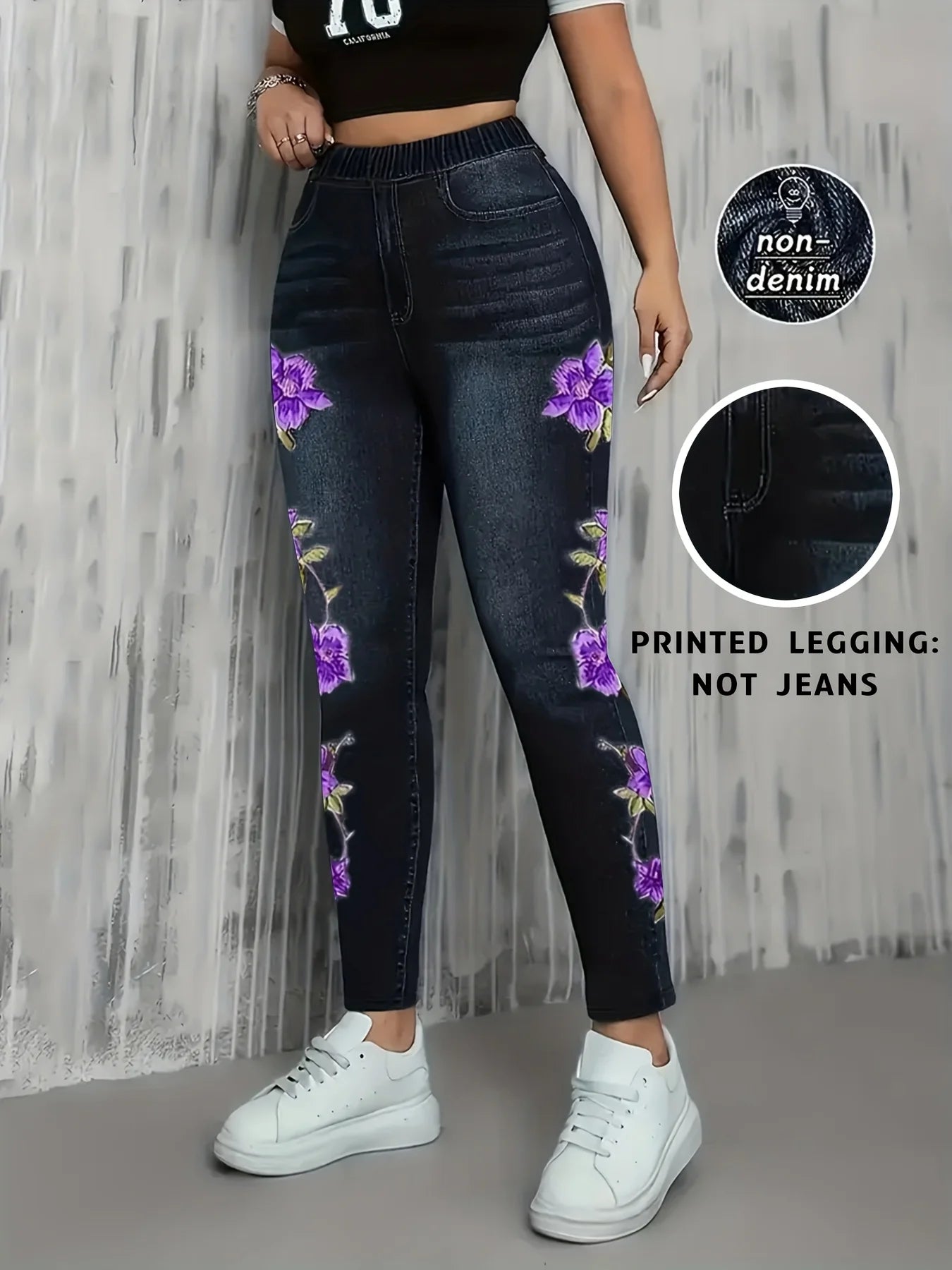 Women’s Faux Denim Print Leggings