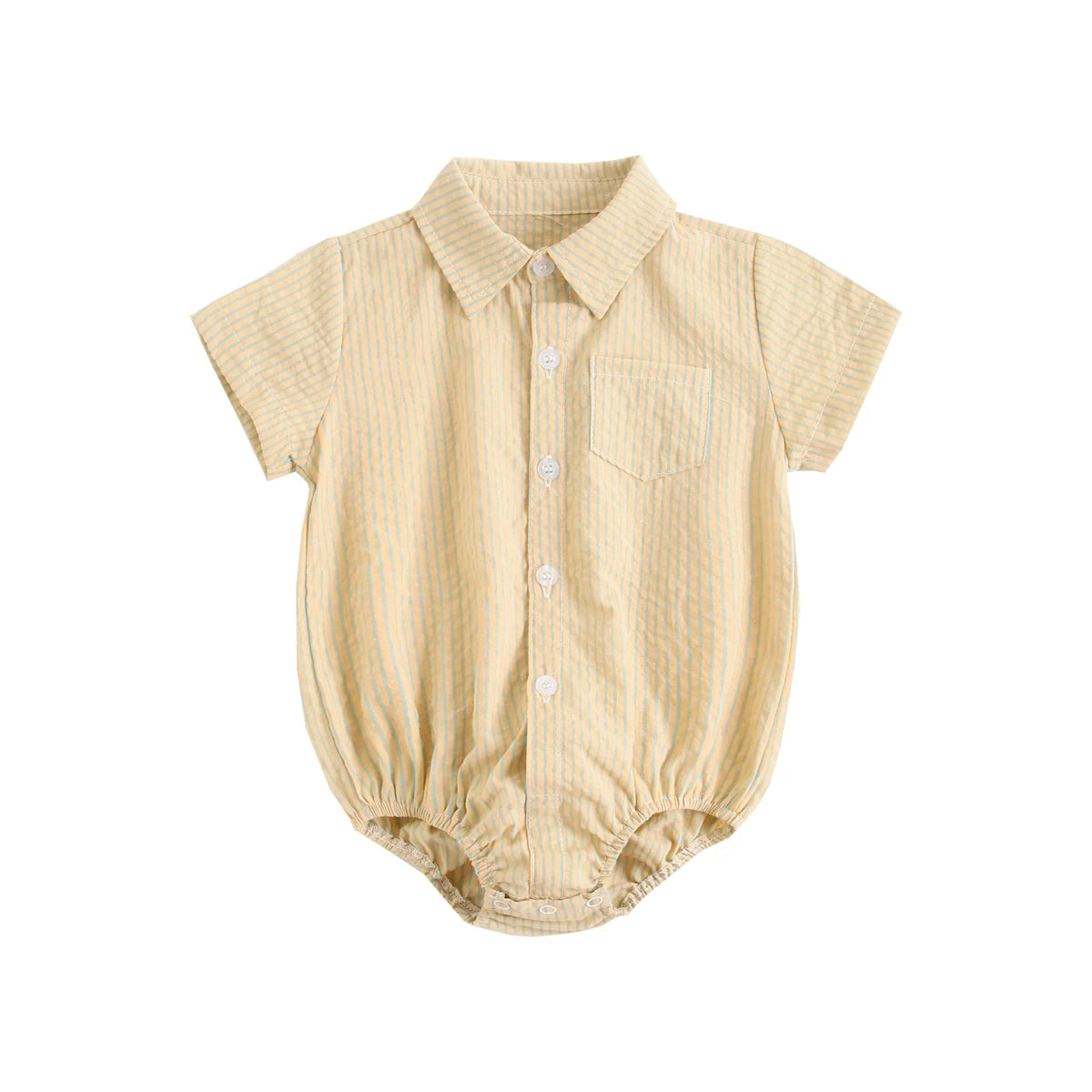 Baby Boys Bodysuits Short Sleeve Plaid Cotton