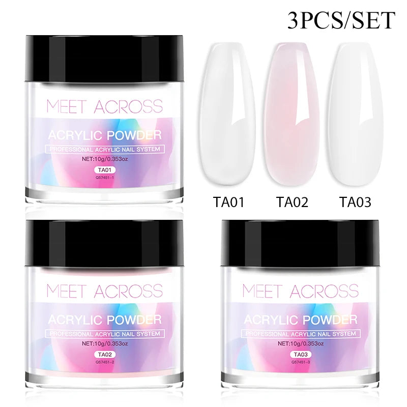 Acrylic Powder Set- Clear /Pink/ Nude