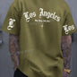 LOS ANGELES  Print Mens  Jersey T-shirt Short Sleeve PLUS size round neck