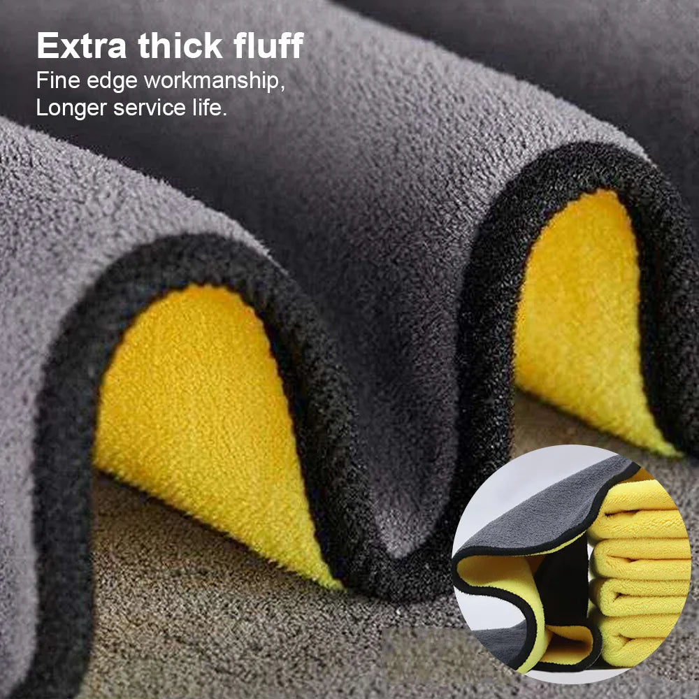 Car Wash Microfiber Towel 30x30/60CM for Car Cleaning and Drying, Hemmed Car Care Cloth, Detailing Car Wash Towel.