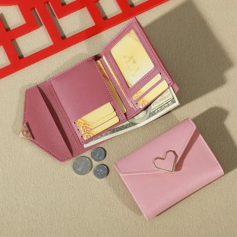 Women's Metal Small Wallet Short Fold