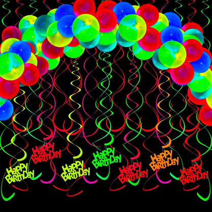 100PCS Glow‑in‑the‑Dark Balloons – Fluorescent Luminous Dot Latex Party Balloons