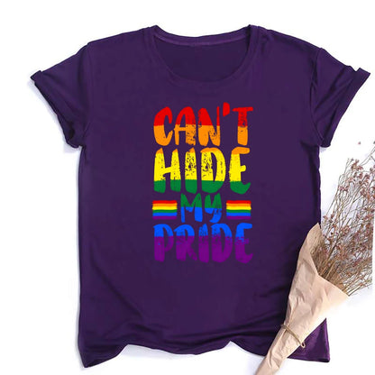 Rainbow Can't Hit My Pride Print Women Tshirt