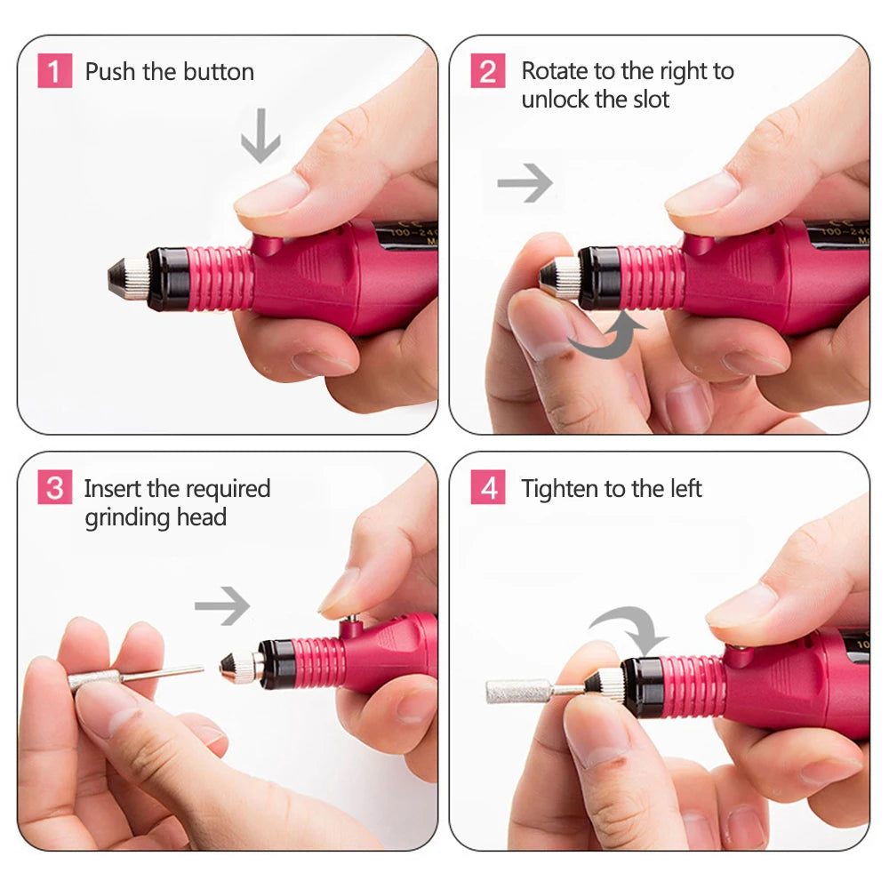 Professional Electric Nail Drill Machine Set – Manicure Milling Cutters & Strong Nail Polishing Tool