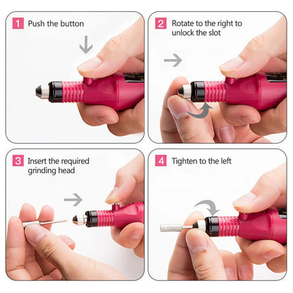 Professional Electric Nail Drill Machine Set – Manicure Milling Cutters & Strong Nail Polishing Tool