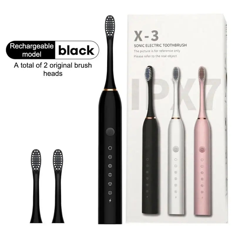 Electric Ultrasonic Toothbrush Set (Six‑Speed, Waterproof, USB Charging, Adult Tooth Cleaner)