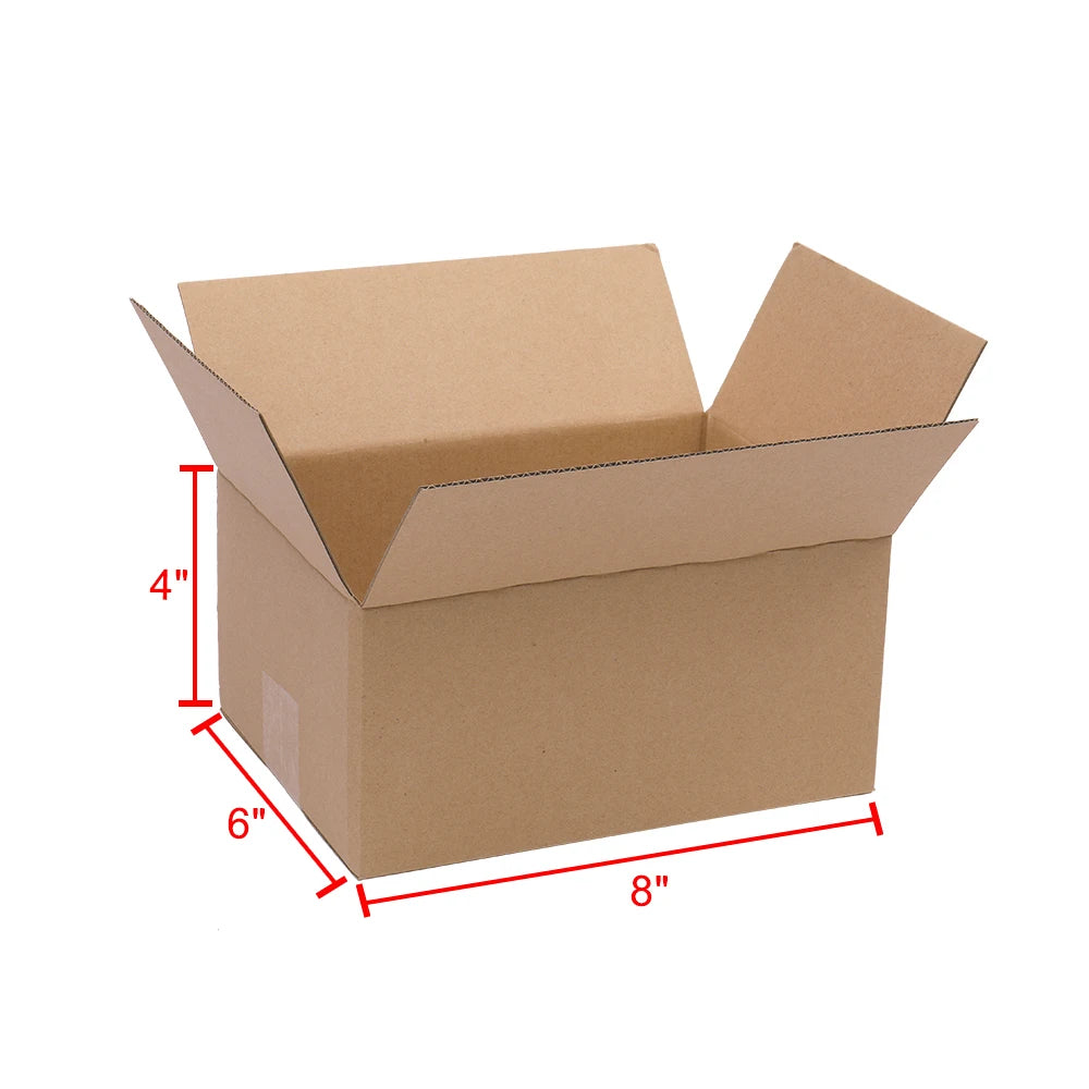 Bulk Corrugated Paper Boxes – 100 Count, Yellow – 8×6×4", 4×4×4", 6×4×2"