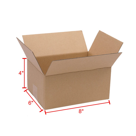 Bulk Corrugated Paper Boxes – 100 Count, Yellow – 8×6×4", 4×4×4", 6×4×2"