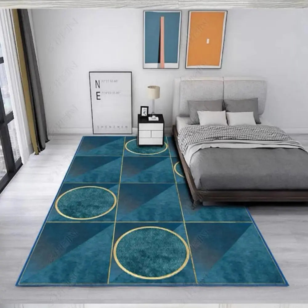 Modern Gray Minimalist Geometric Abstract Style Floor Mat Rug