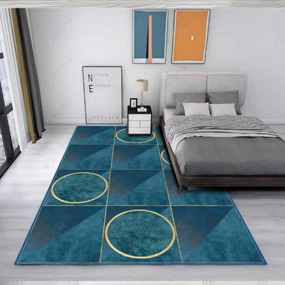 Modern Gray Minimalist Geometric Abstract Style Floor Mat Rug