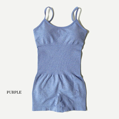 Women Fitness One Piece Strap Tummy Control Padded Sports Bra Rompers