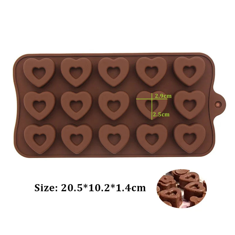 (59-87) Handmade Chocolate Candy Mould Jelly Pudding Ice Mold Insect Rose Heart Shape Silicone Moulds Baking Tool