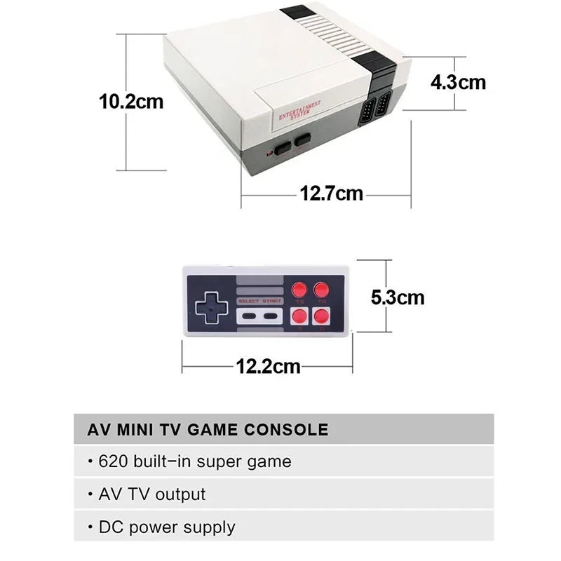 Retro Handheld Family Video Console (620 Built‑In Games, Dual Gamepads, AV Output)