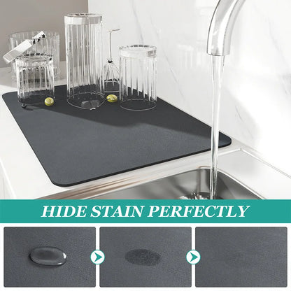 Super Absorbent Large Drying Mat – Anti‑Slip Quick‑Dry Pad for Kitchen, Coffee Station, Bathroom & Tableware