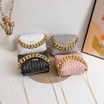 Women's Fashion Chain Embroidered Shoulder Bag