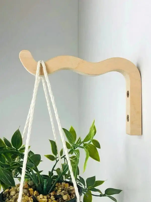 Natural Wood Wall Plant Hangers Wood Plant Hanger Plant Hangers  Hanging Flower Pot Hook for Wall Plant  Flower Baskets Lanterns