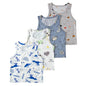 4-Pcs Children's Four Seasons Multi-color Mix And Match Vest Boy Leisure Sports Shirt Running Training T Comfortable And Versati