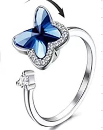 Korean Fashion Daisy Spinner Fidget Ring Multiple Style Sunflower Rose Snowflake Rotate Freely Anti Stress Anxiety Rings Wedding